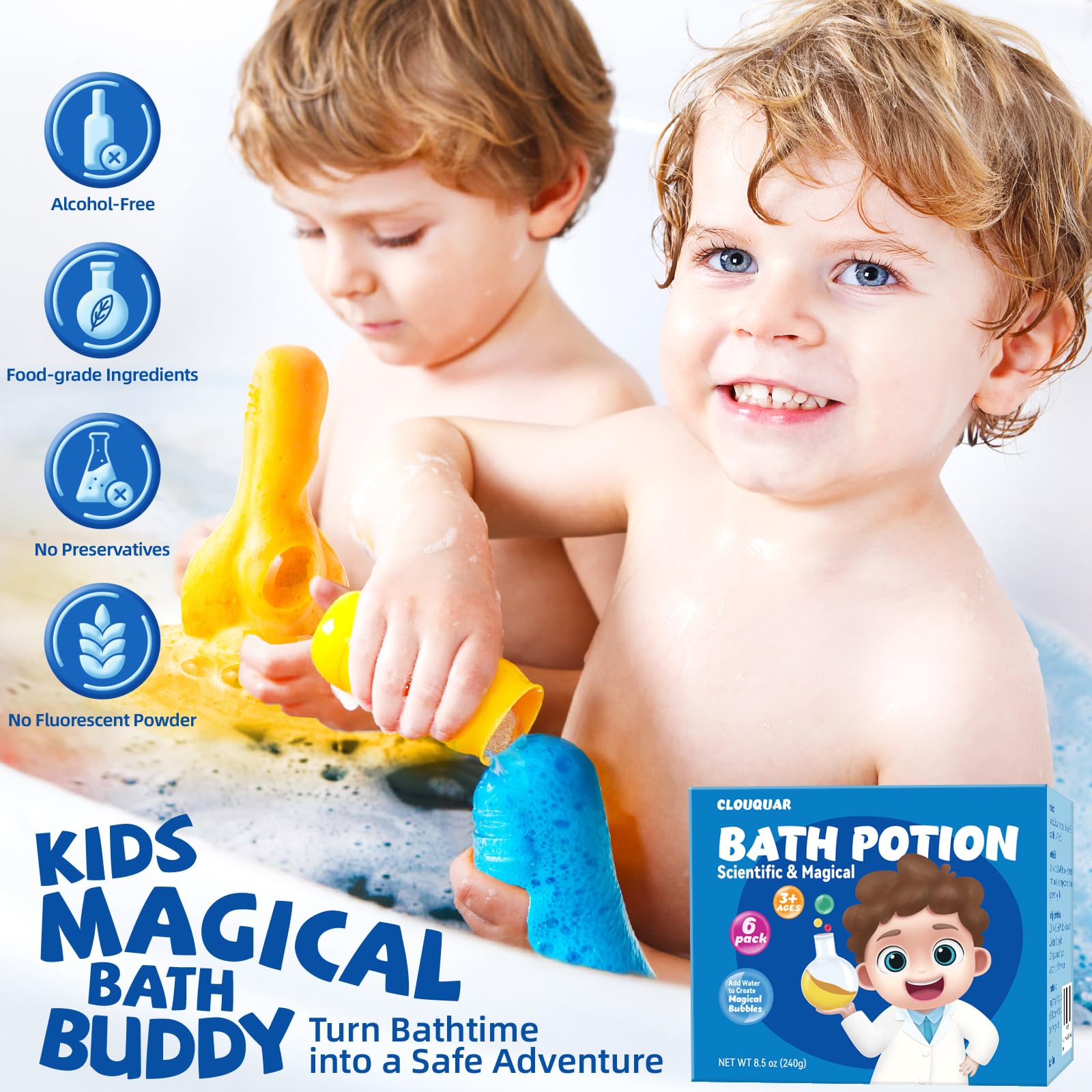 CLOUQUAR cartoon-design bath buddy inspires imaginative play during bath time.
