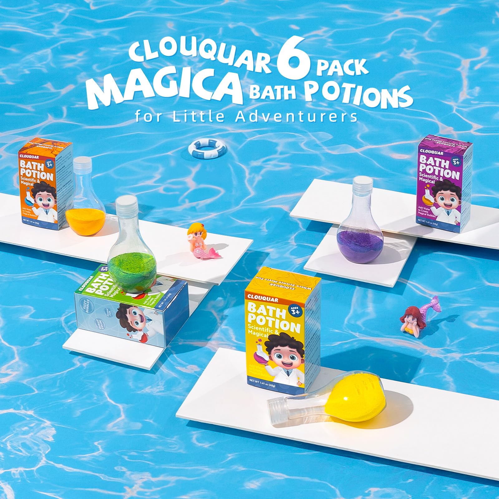 CLOUQUAR six-pack colorful set promises lasting bath-time play.