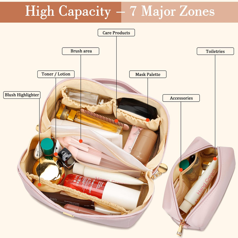 CLOUDWINGS clear divider pocket shows visibility in pink travel bag