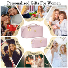 CLOUDWINGS makeup organizer two compartments emphasizes storage capacity for cosmetics and skincare.