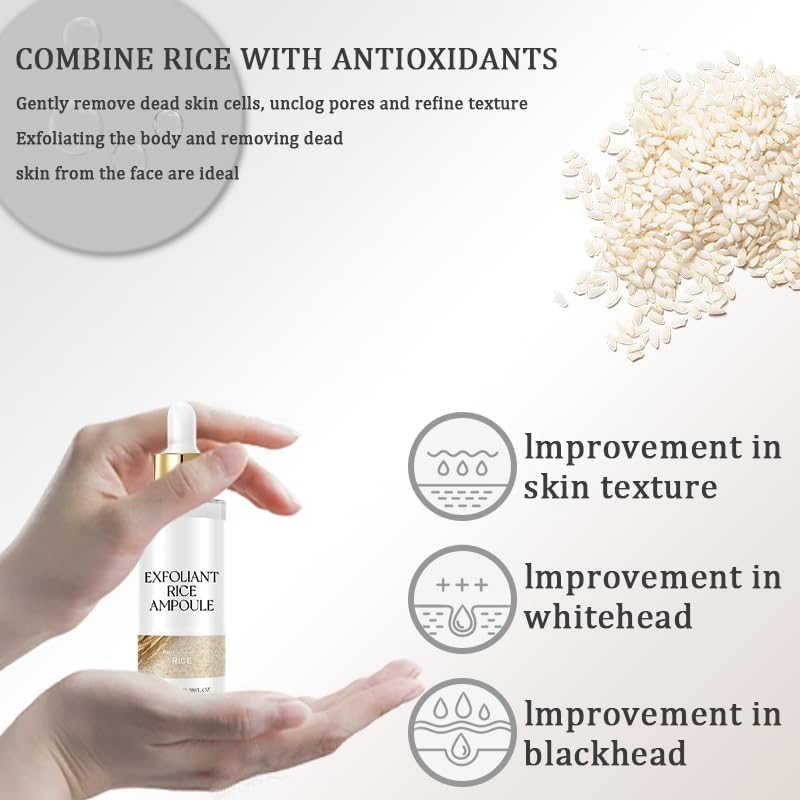 clould fitness rice exfoliating ampoule set dropper applying 3-4 drops in morning routine