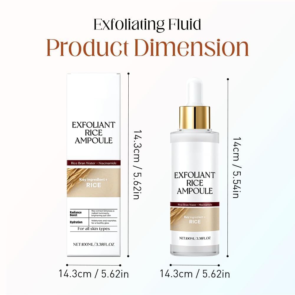clould fitness rice exfoliating ampoule set duo-pack display suggesting gentle exfoliation and deep hydration