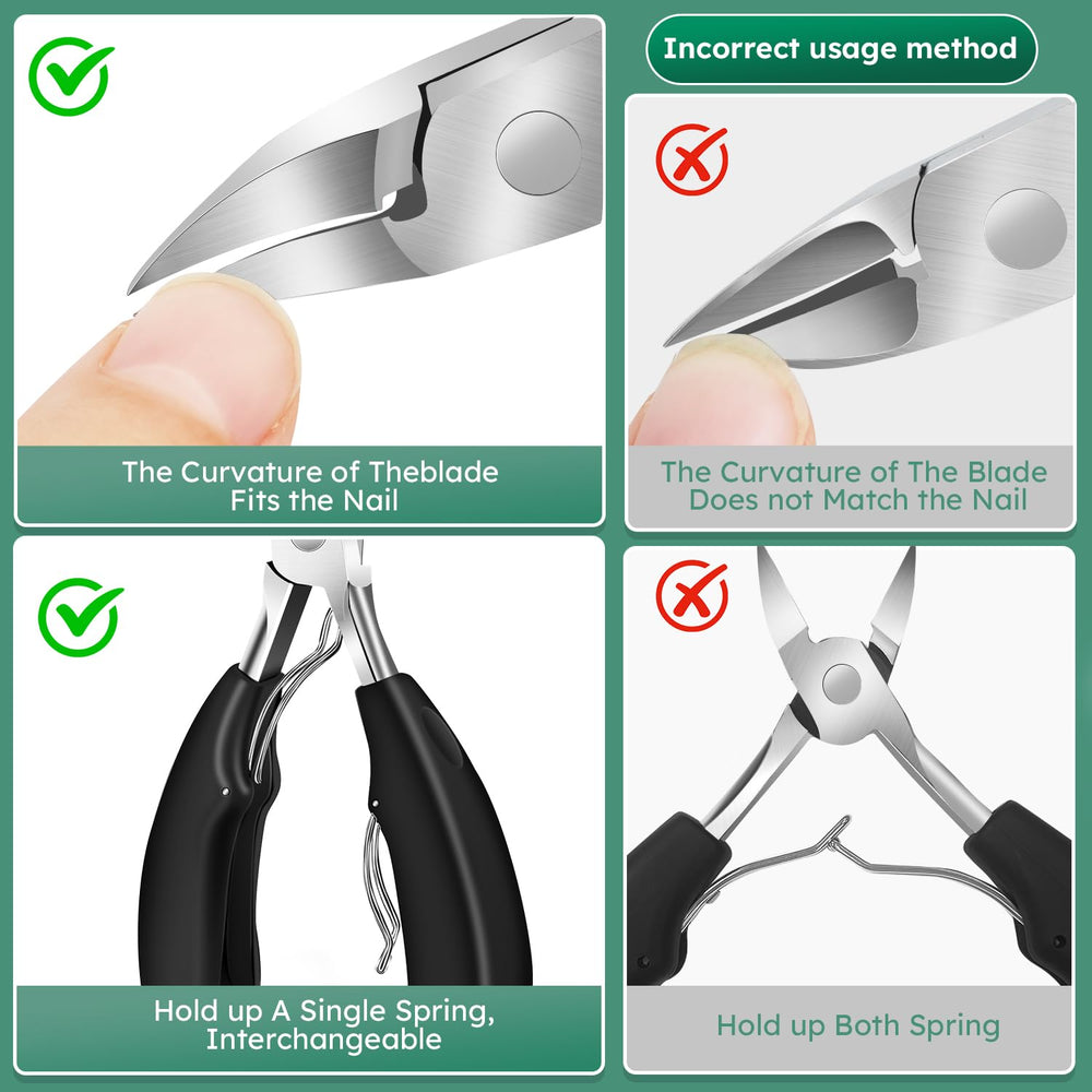 CLPPNA 45-degree slanted nail clipper trims ingrown nails accurately.