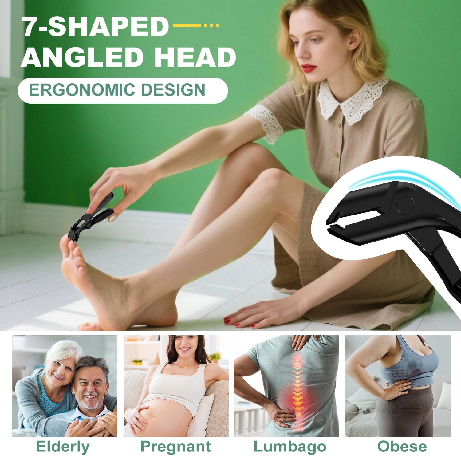 CLPPNA angled head nail clipper shown for precise trimming and clear visibility.