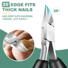 CLPPNA upgraded slanted nail clipper delivering wider opening for ingrown nails.