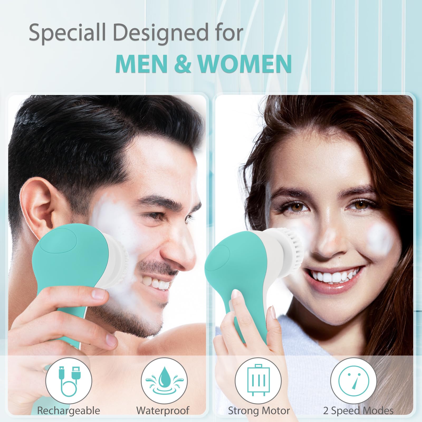 CLSEVXY silicone brush head designed for gentle, skin-safe exfoliation.