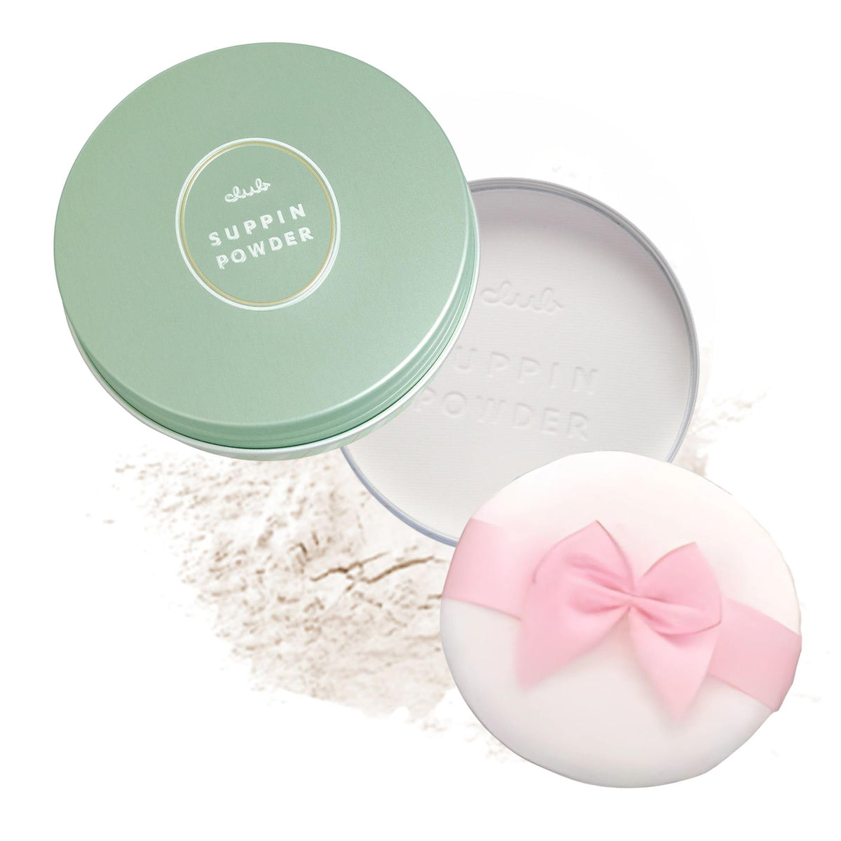 Club Suppin matte setting powder compact for quick, flawless touch-ups and portable use.