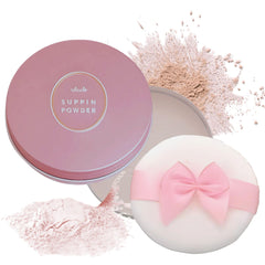 Club Suppin translucent powder compact provides a breathable, pore-minimizing finish.
