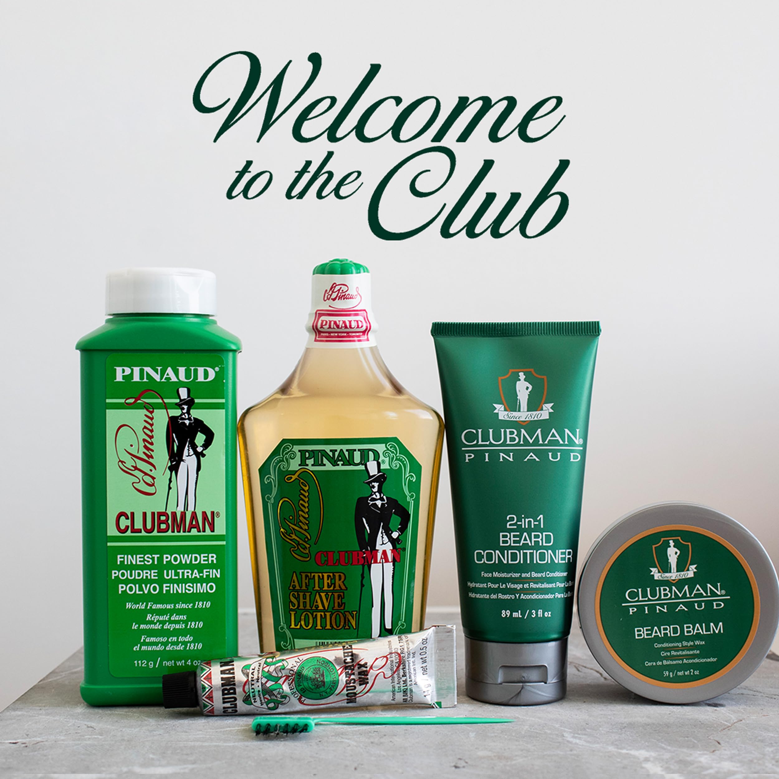 Clubman tonic demonstrates shine and frizz control for style.