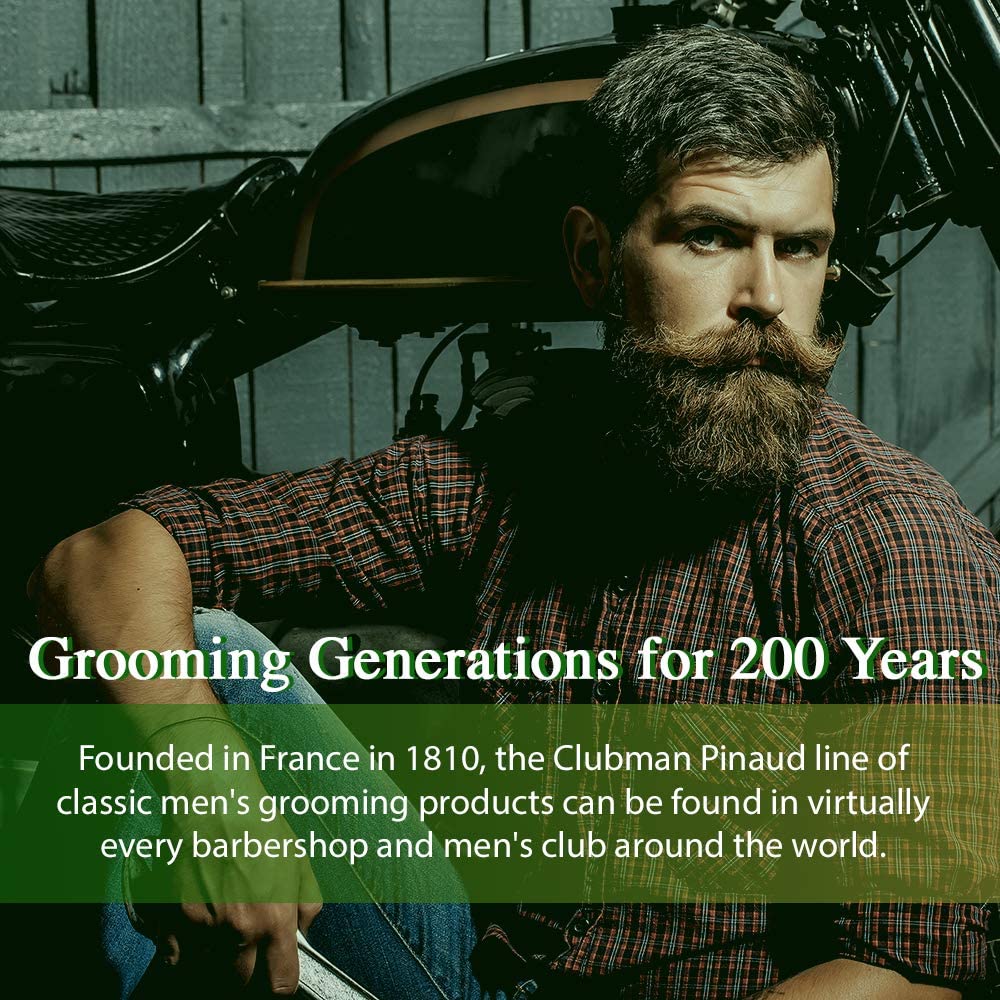 Clubman moustache wax neutral 14g applying on moustache for precise molding