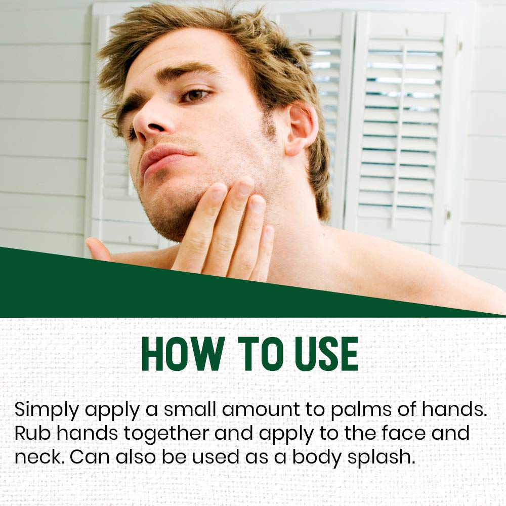 Clubman Pinaud After Shave Lotion being applied to face and neck