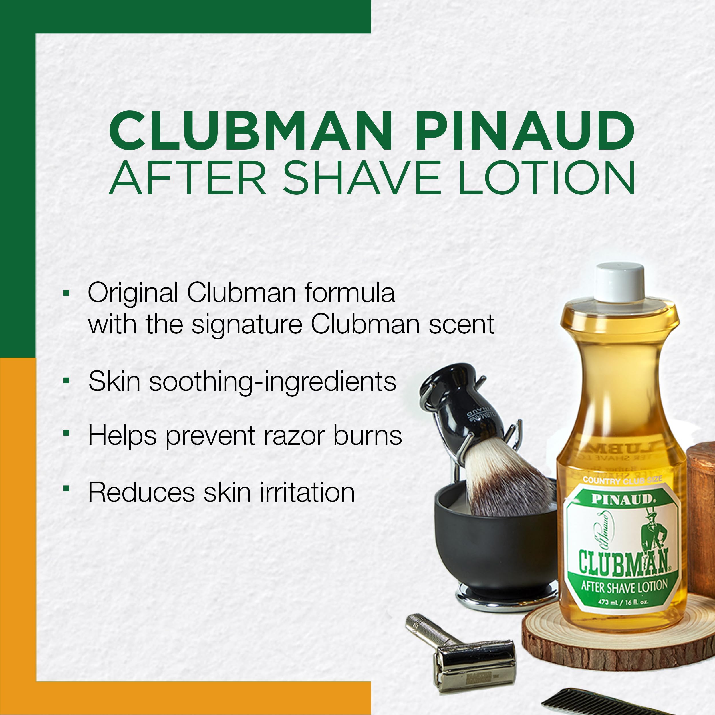 Clubman Pinaud After Shave Lotion being poured for a cooling post-shave splash