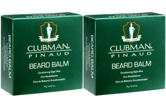 Clubman Pinaud Beard Balm jar close-up demonstrates natural formula for nourished beard