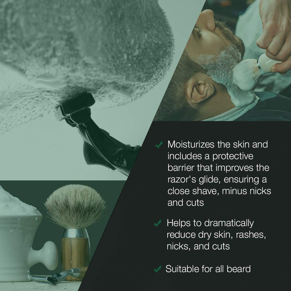 Close-up of application preview for Clubman Pinaud Classic Barber Shave Cream.