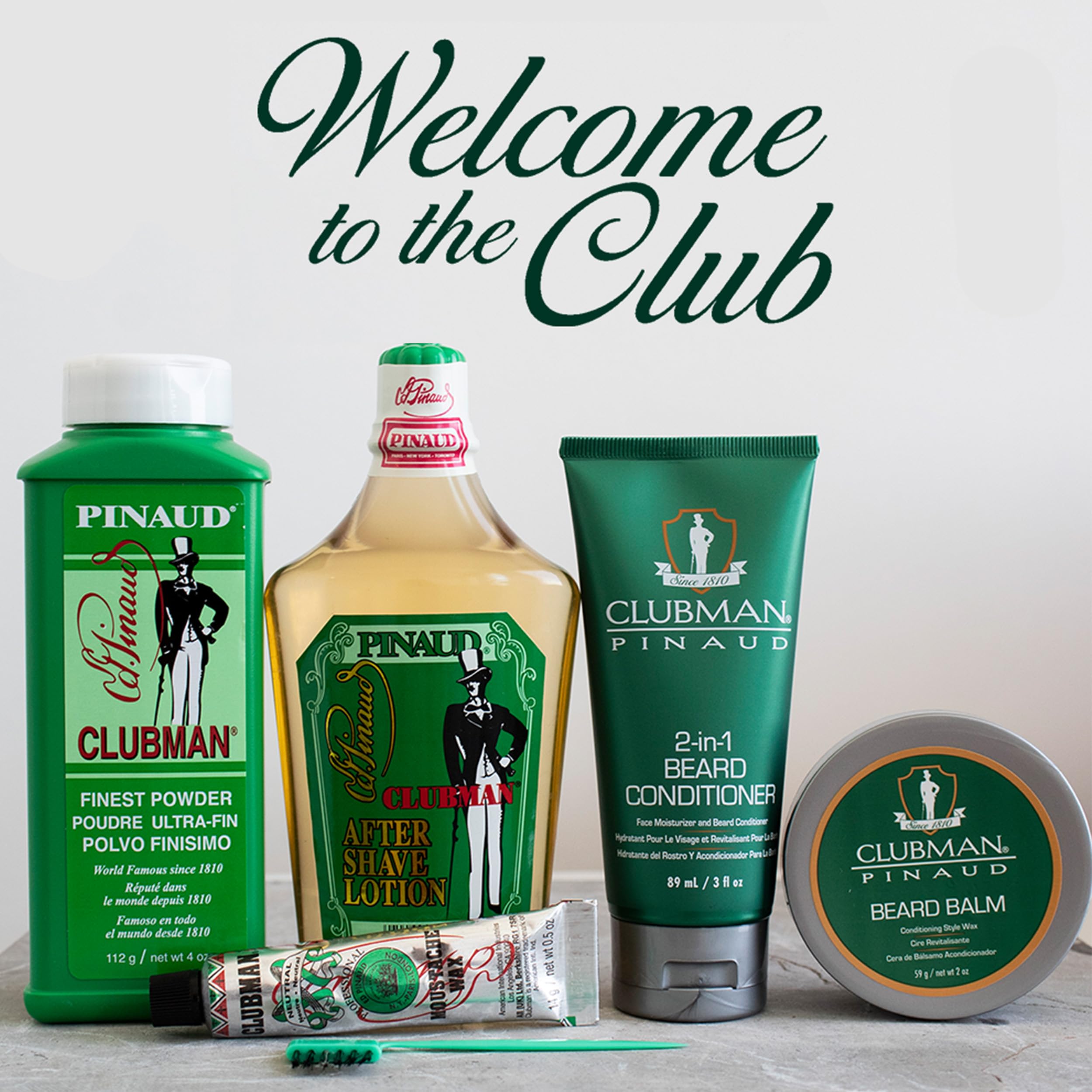 Clubman Pinaud After Shave Lotion applied to face for soothing post-shave feel