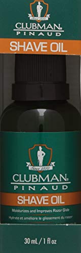 Clubman Pre Shave Oil being applied to skin for moisturized, smoother shave.