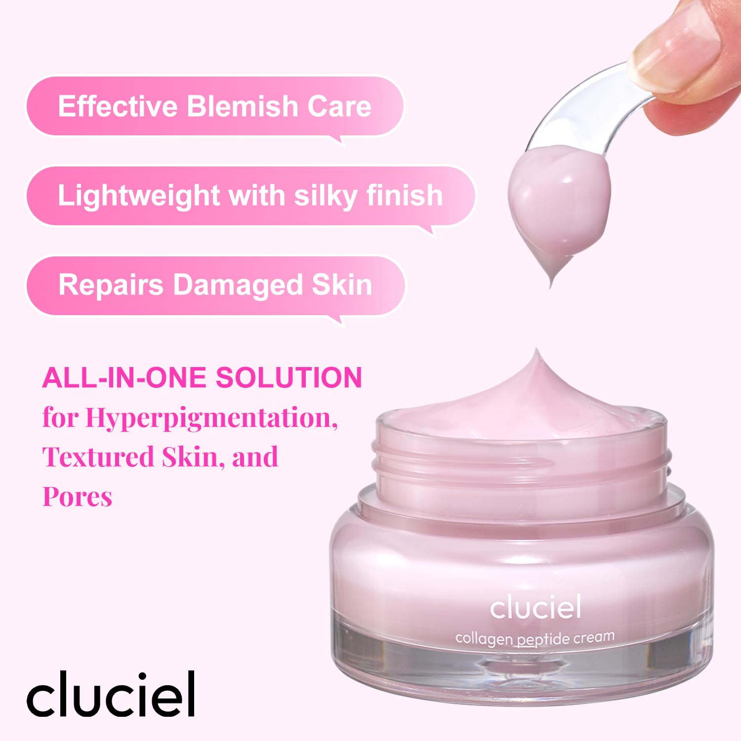 cluciel Collagen Peptide Cream barrier repair scene emphasizes moisture retention