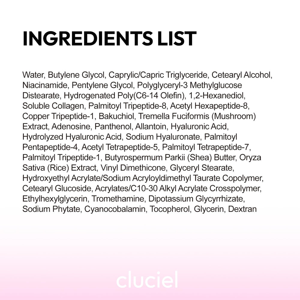 cluciel Collagen Peptide Cream 50ml packaging on display