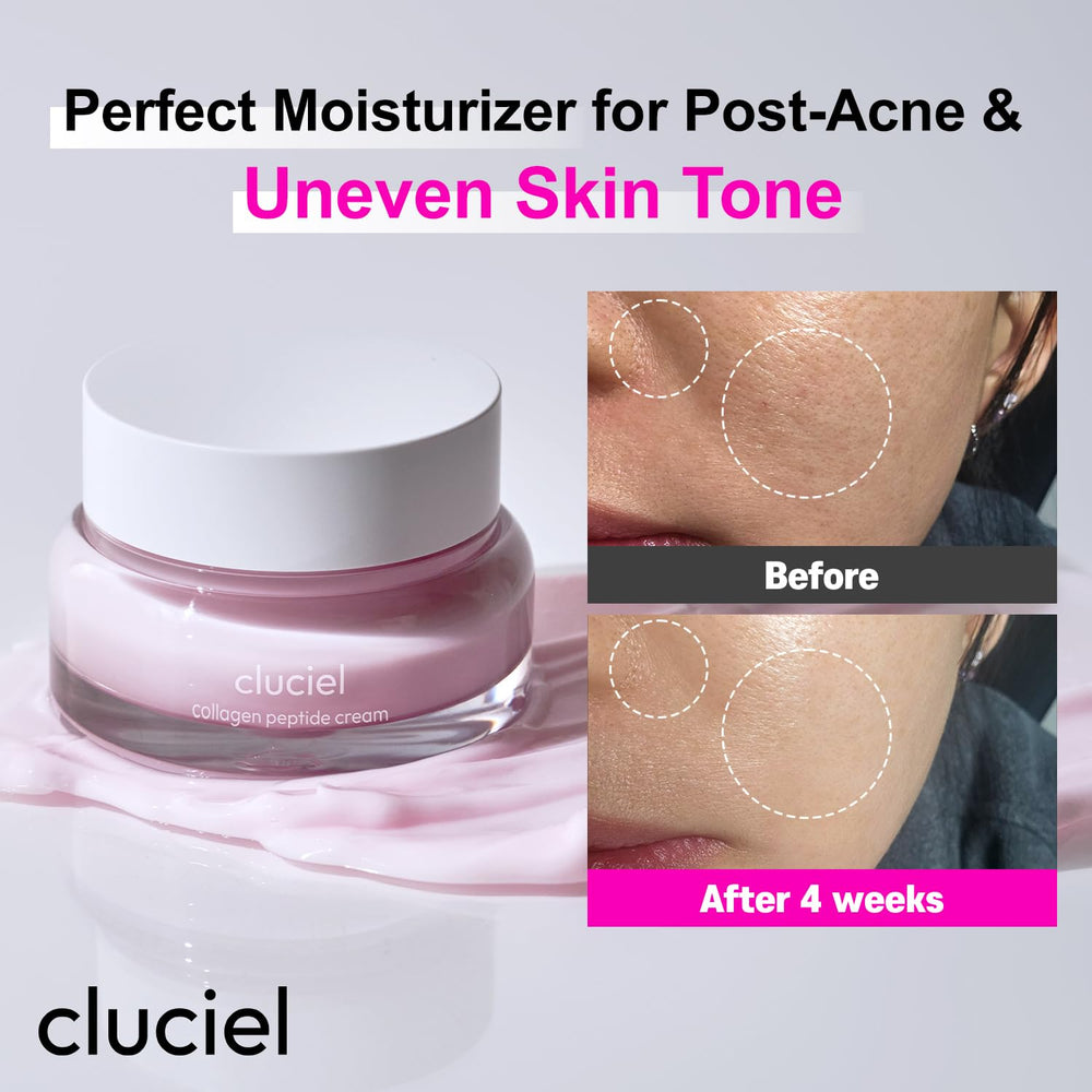 cluciel Collagen Peptide Cream texture swirl demonstrating skin smoothing and glow