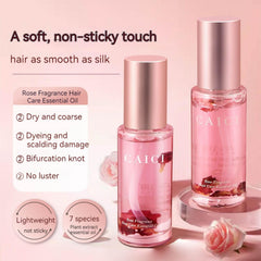 CLY AMS Rose on ends highlights smoother texture and reduced frizz.