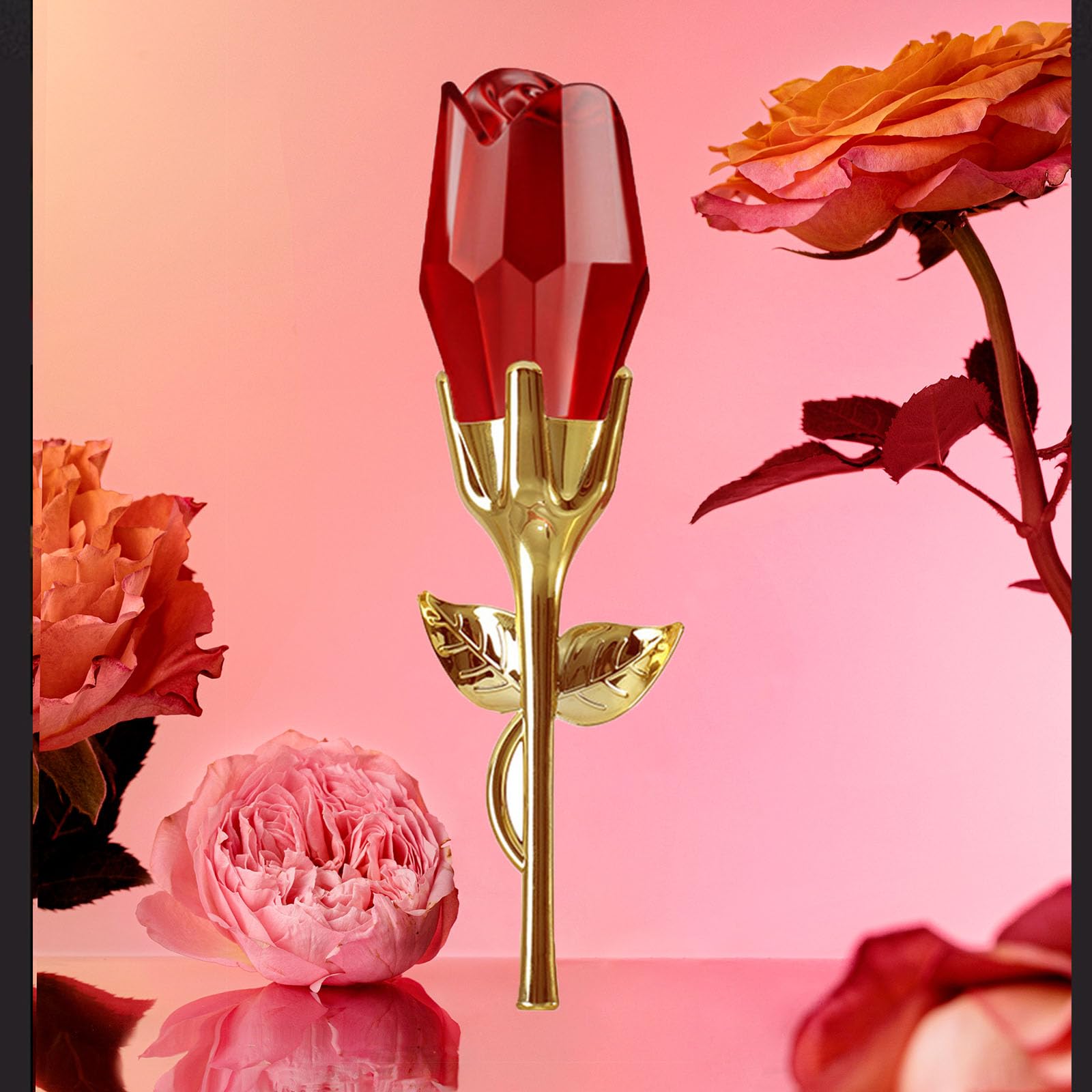 CLY AMS Red Rose close-up shows the rose motif, perfect for gifting.