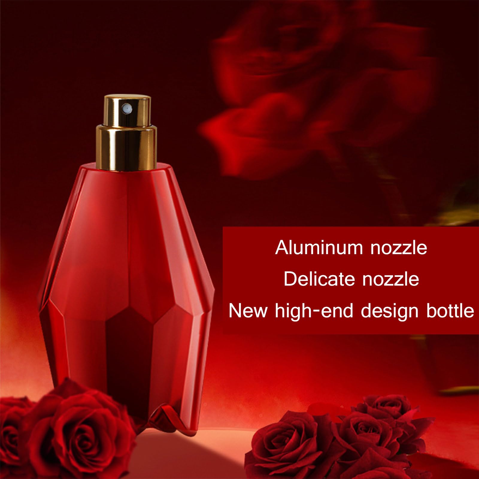 CLY AMS Red Rose glass bottle signals premium, recyclable packaging.