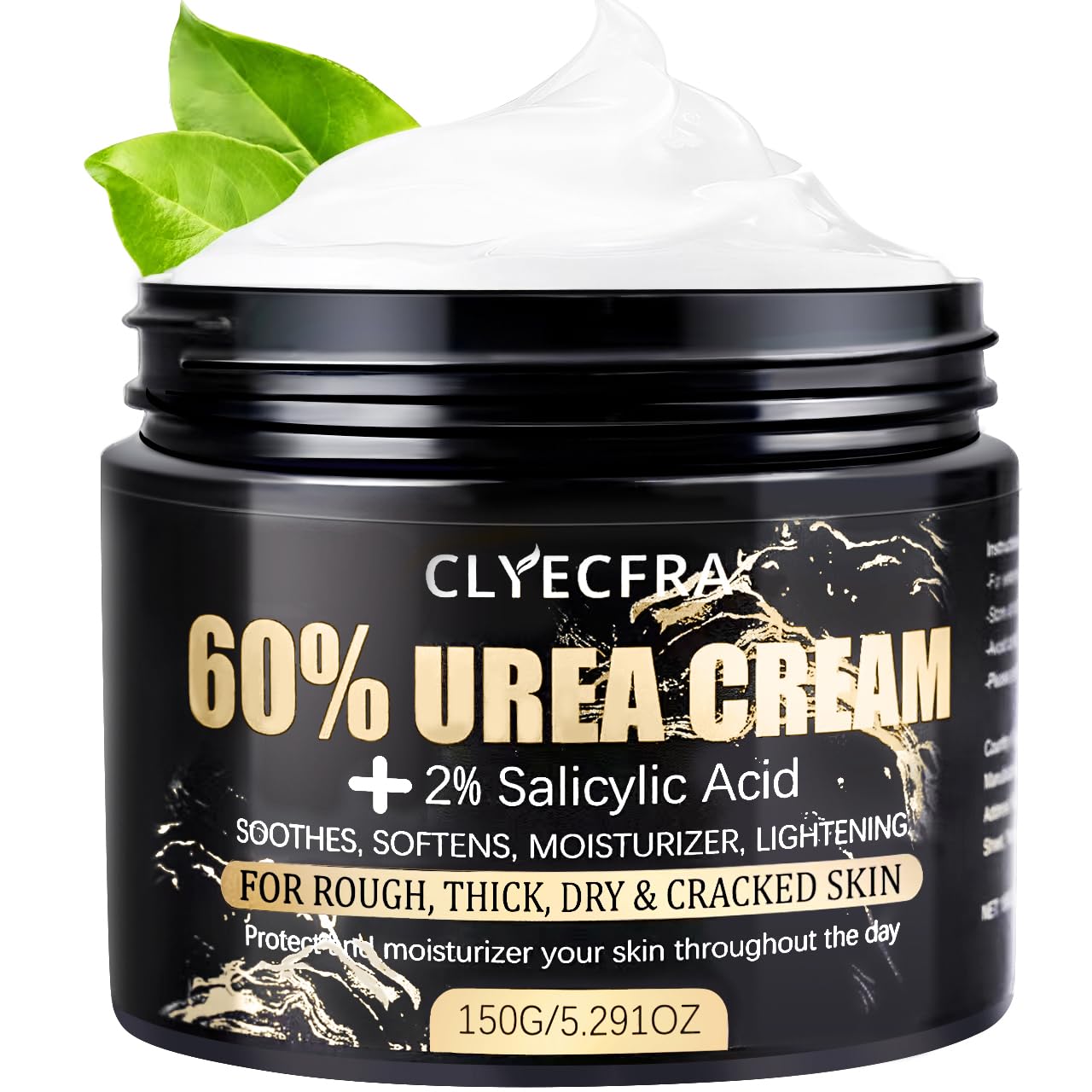 Clyecfra 60% Urea Cream bottle shows deep hydration for dry skin