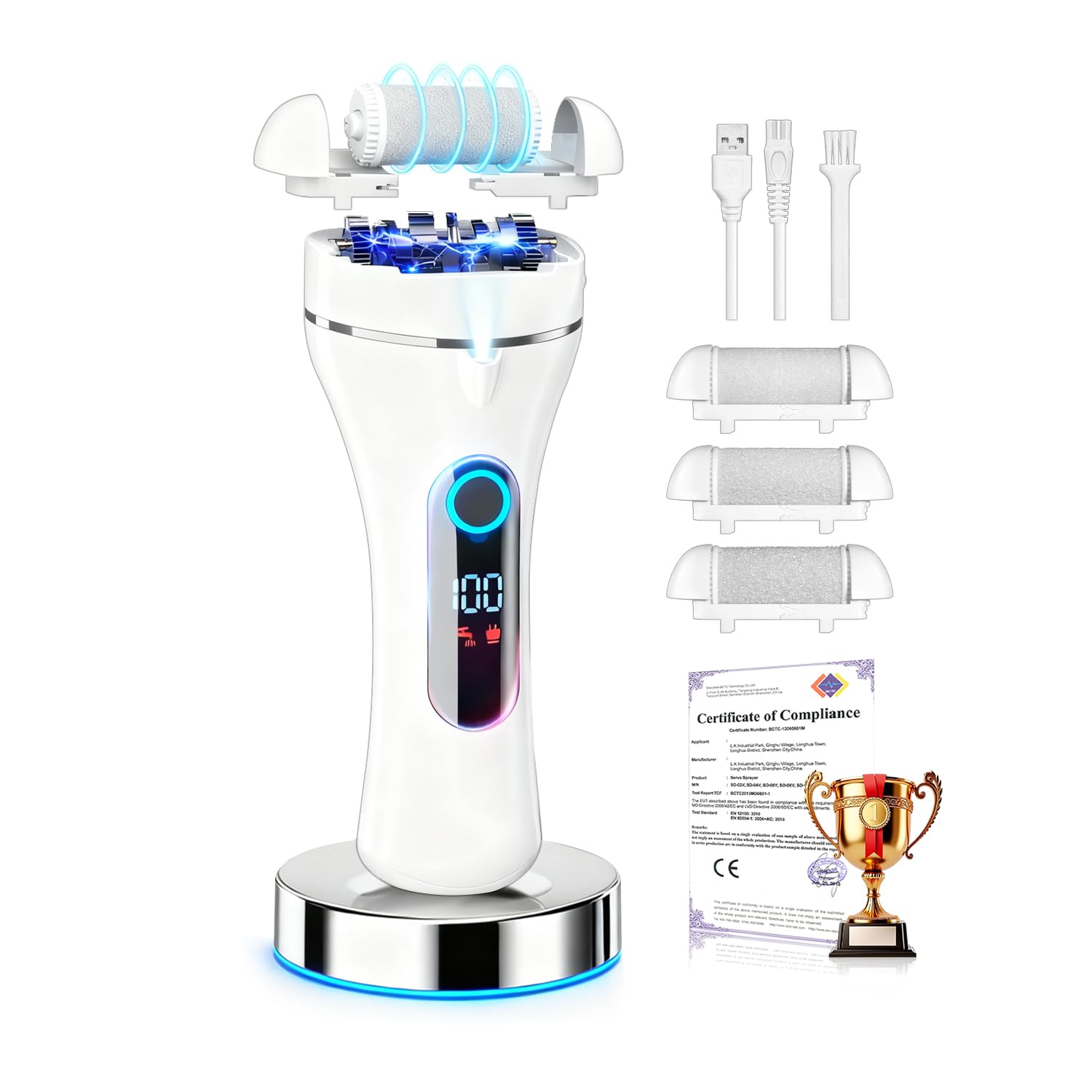 CMTQVFL foot callus remover front view for at home foot care and smoothing