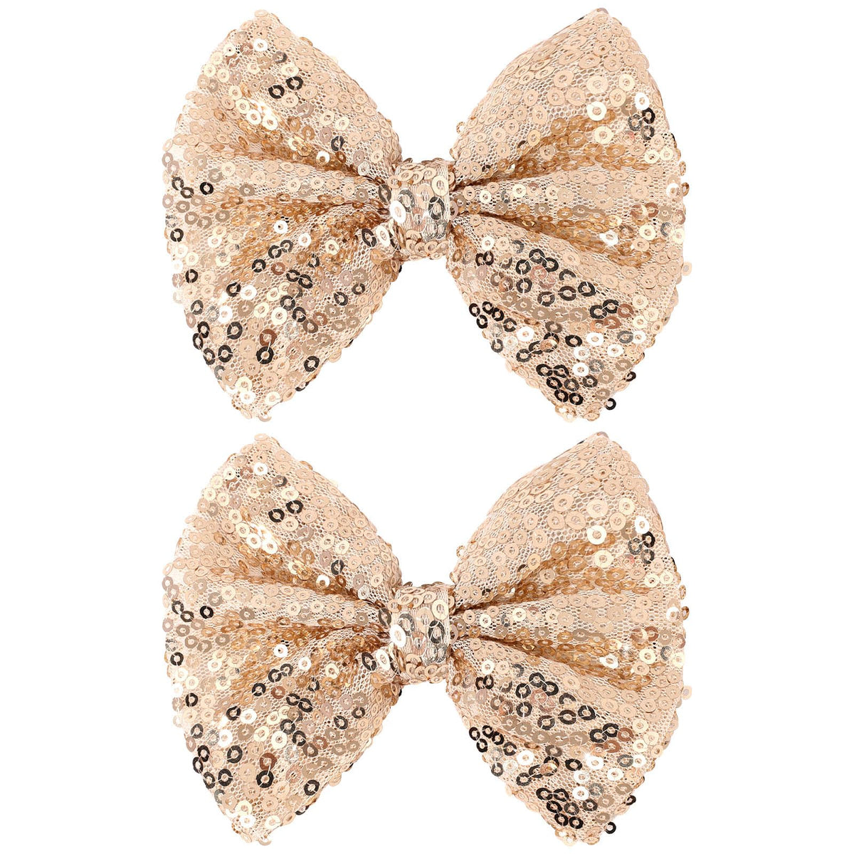 CN 5 Inch Gold Glitter Hair Bow with Alligator Clip adds wedding-ready sparkle.