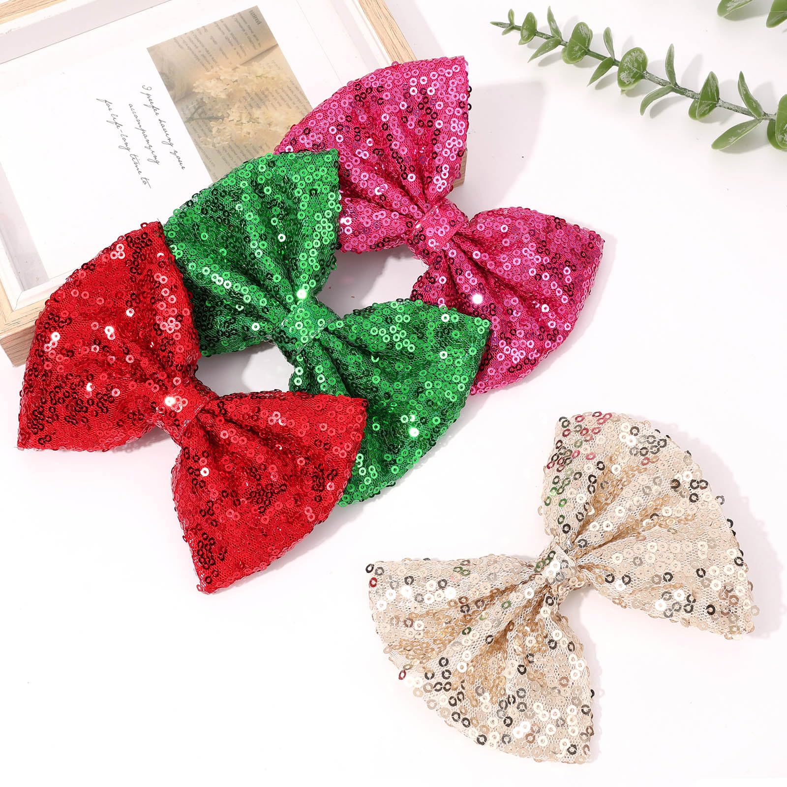 CN gift-ready glitter bow suits any age for stylish photos.