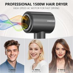 CNMSGM hair dryer LED temperature ring shows heat modes for control.
