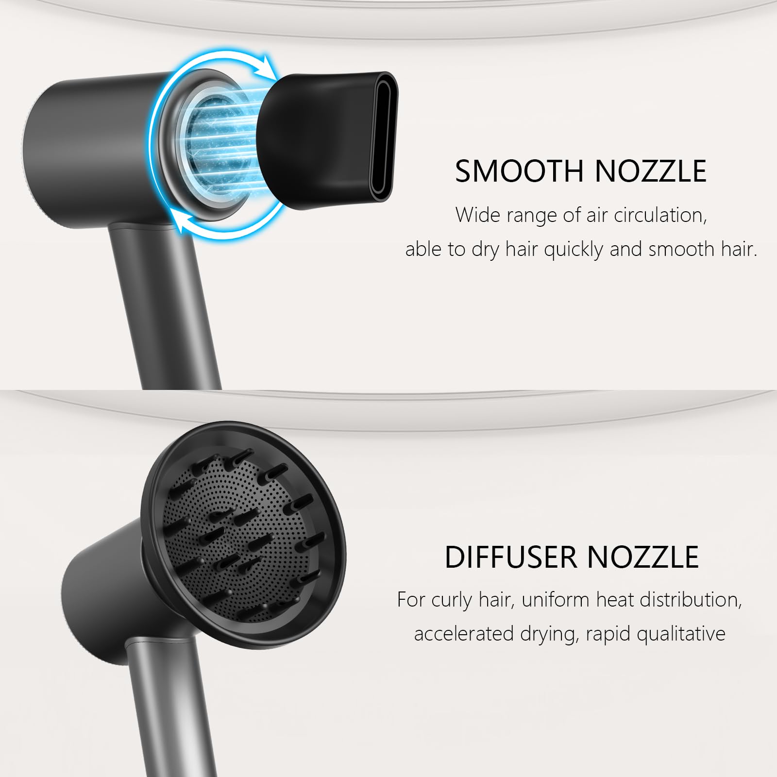 CNMSGM hair dryer noise-damping for quieter blowouts.