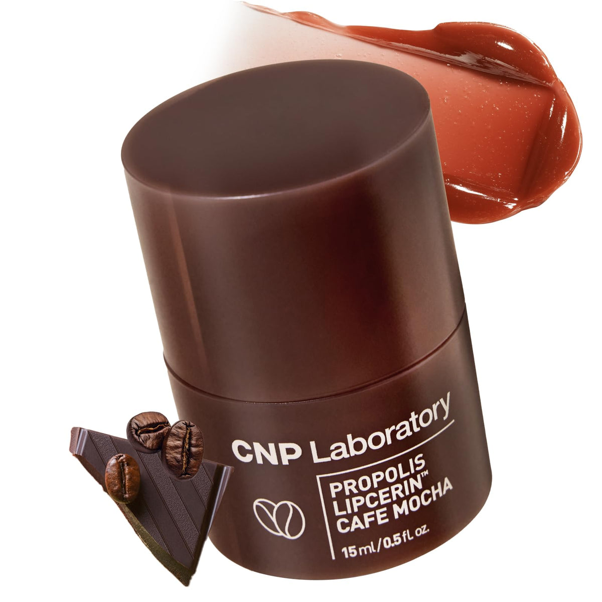 CNP Café Lip Butter packaging close-up with air-fit container for hygiene.