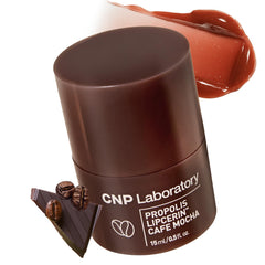 CNP Café Lip Butter packaging close-up with air-fit container for hygiene.