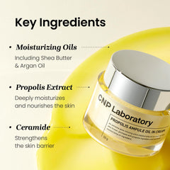 CNP Honey Ceramide Moisturizer five-oil blend highlights deep hydration