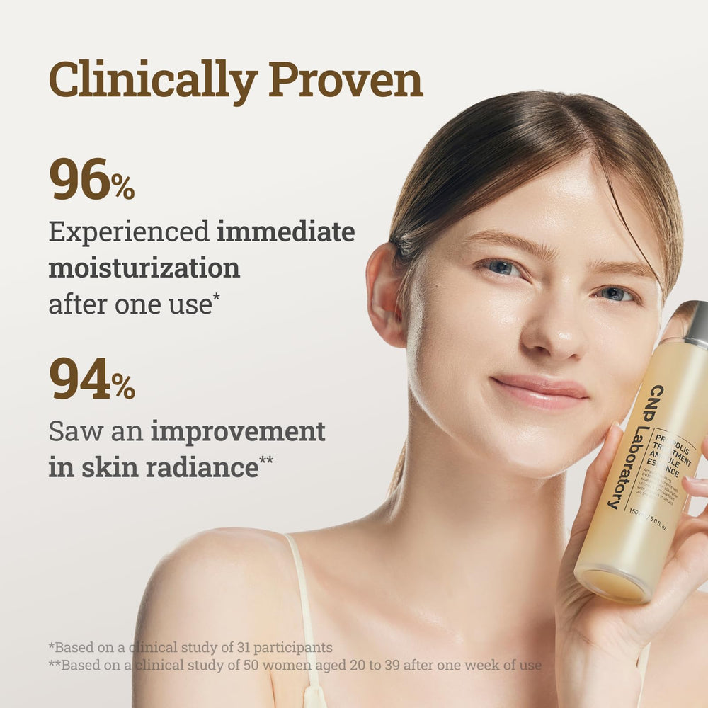Hyaluronic acid visual cue from CNP Honey Glow Booster Toner for lasting moisture