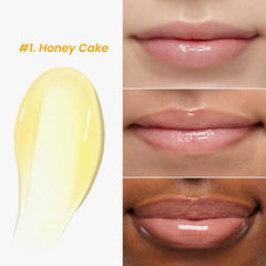 CNP Propolis Jelly Lipcerin 01 Honey Cake applicator close-up highlights jelly-tip glide.