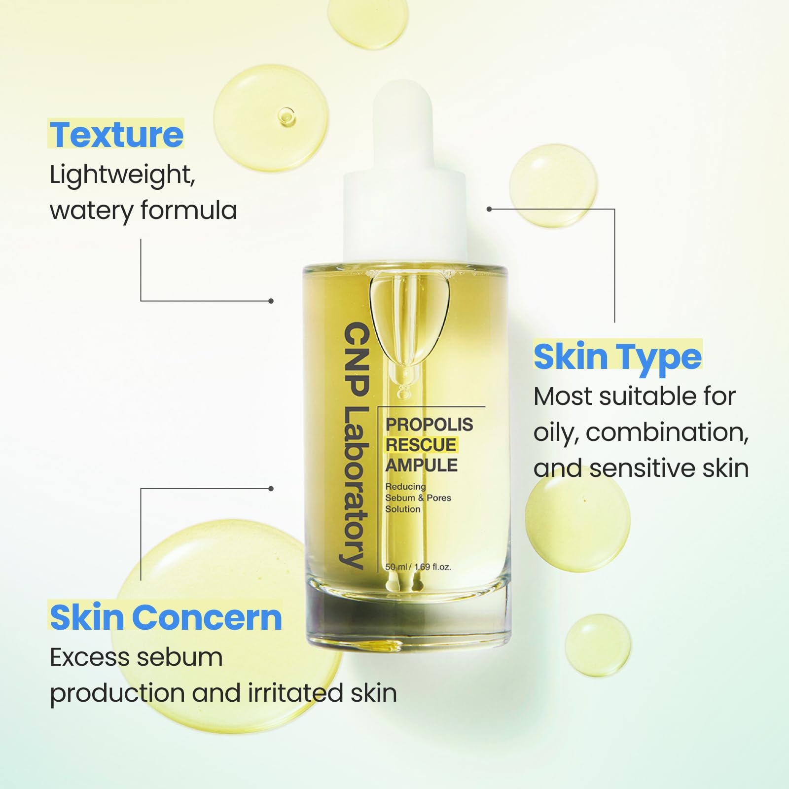 CNP Rescue+Propolis Serum clinical data shows reduced sebum and refined pores