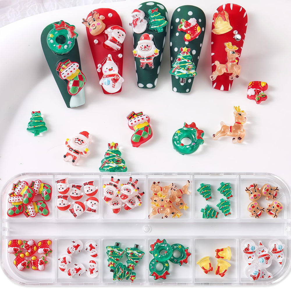 CnSybaris Christmas tree nail charms brighten seasonal nails