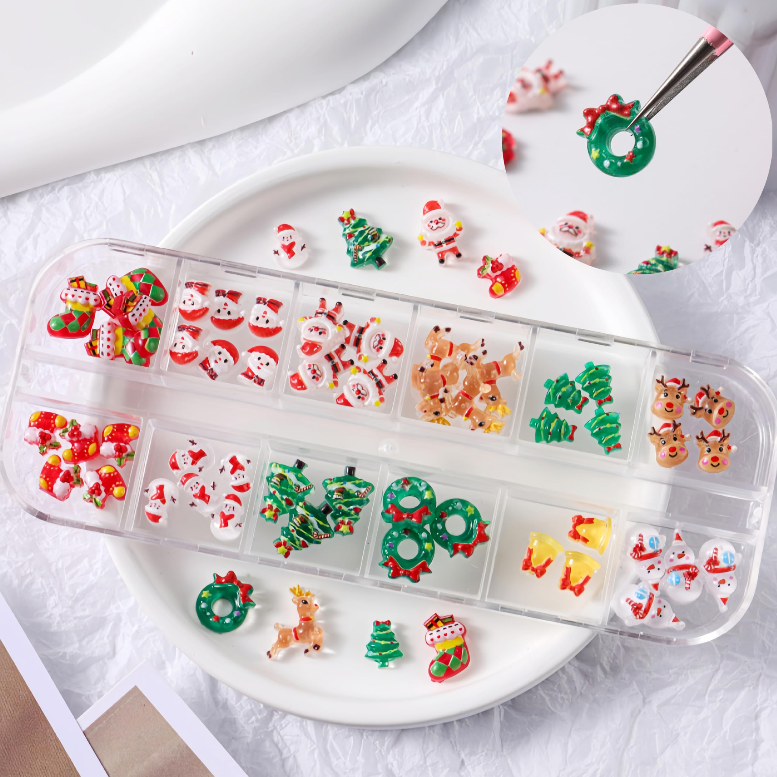 CnSybaris Santa Claus nail charms add playful holiday manicures