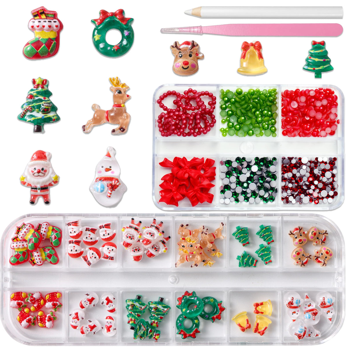 CnSybaris snowman 3D nail charms for festive nail art ideas
