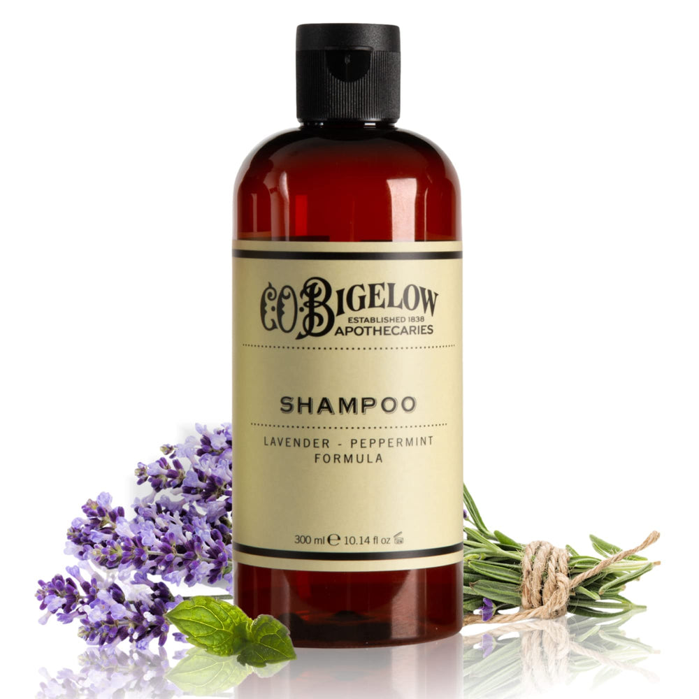 C.O. Bigelow Lavender Peppermint Shampoo bottle for daily refresh and gentle cleanse.