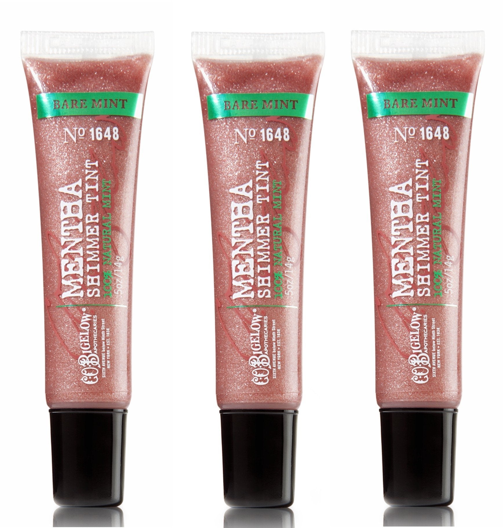 C.O. Bigelow Mentha Shimmer Tint Bare Mint 1648 lip tint with mint shimmer and hydration