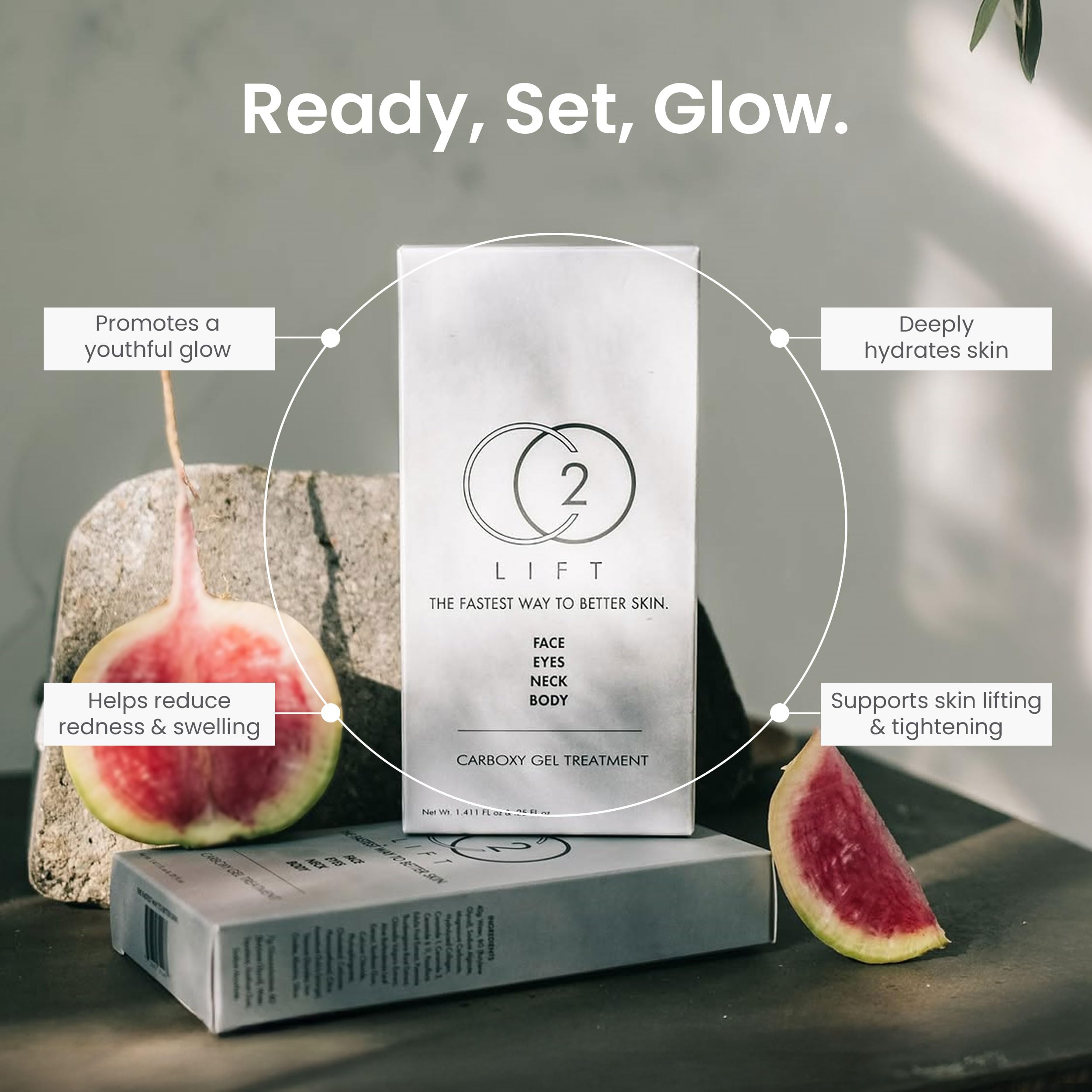 CO2Lift Carboxy Gel Mask ceramides highlighted for lasting moisture retention