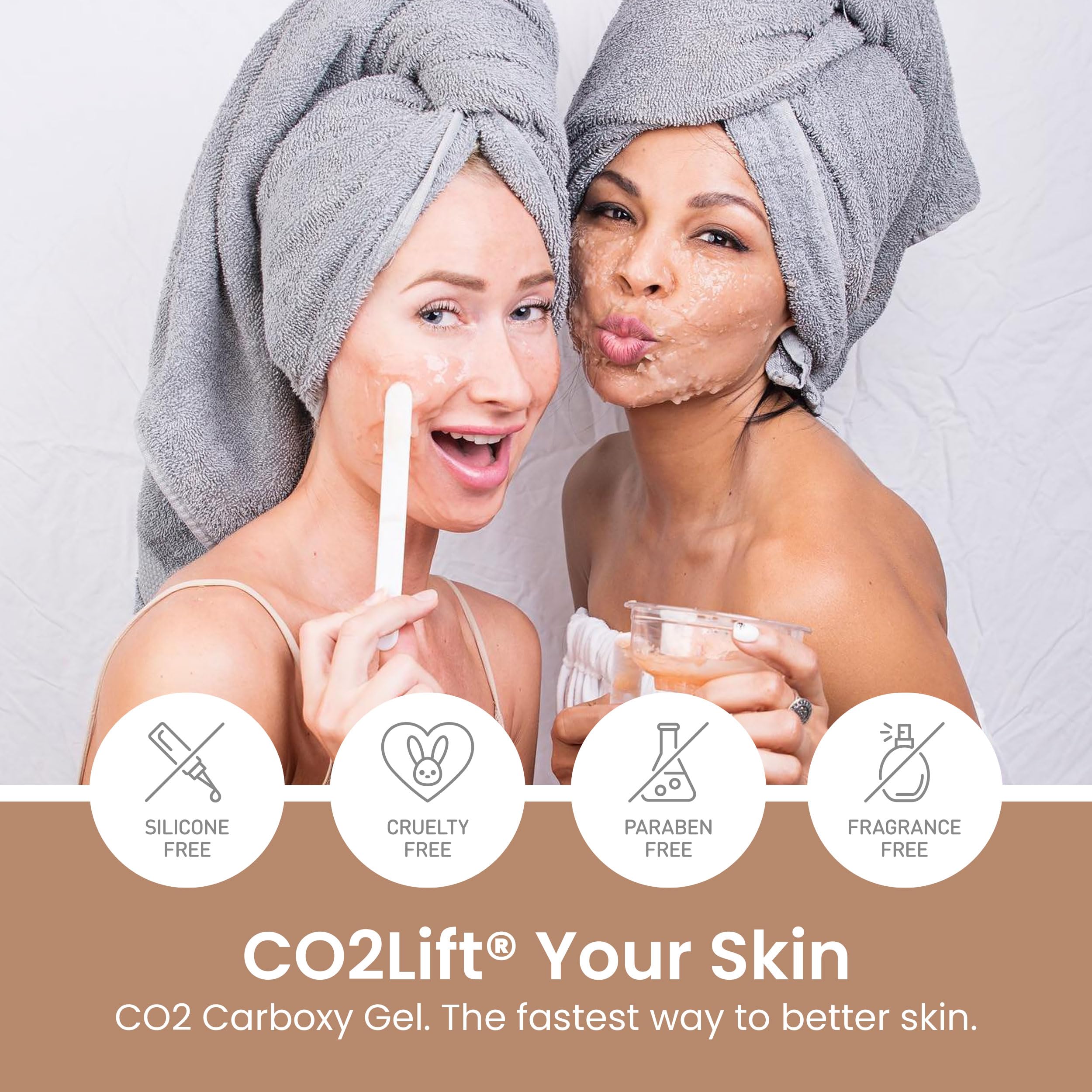 CO2Lift Carboxy Gel Mask closeup glow suggests brightening outcome