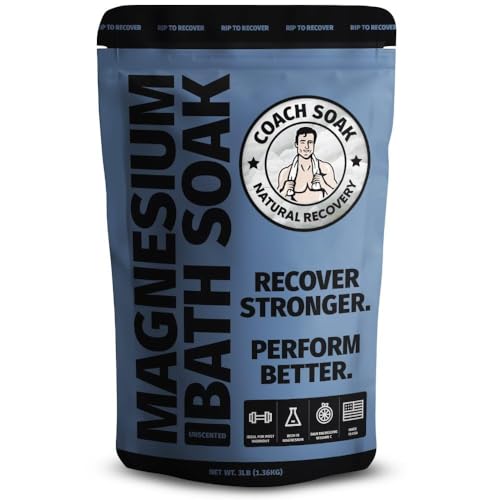 Coach Soak Recovery Bath Salt bottle pour shows easy post-workout relaxation