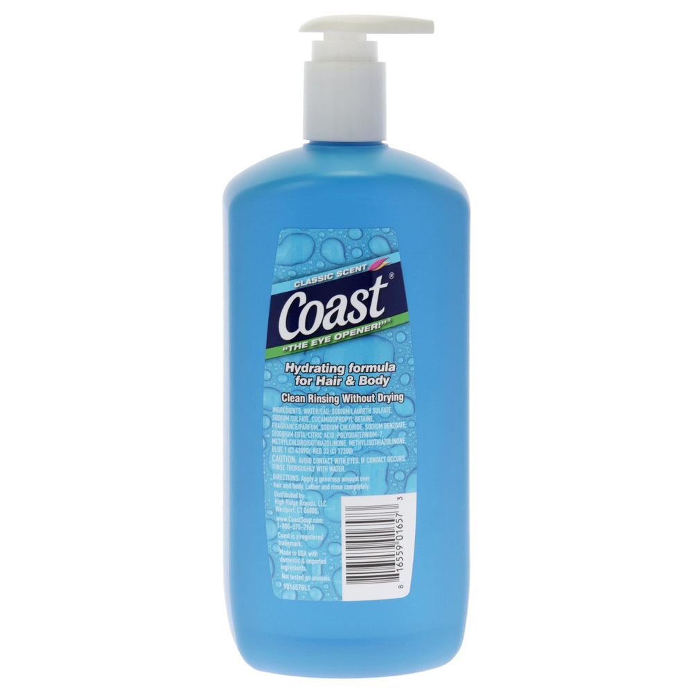 Coast Classic Scent rich lather, deep-cleanse for skin and hair.
