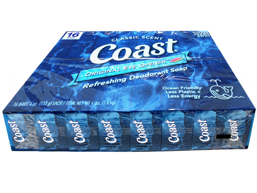 Coast deodorant soap bars appearance-wrapped-label highlights clean design and daily cleansing.