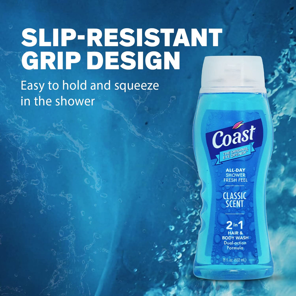 Coast moisturizing clean-skin formula bottle emphasizes skin-friendly hydration