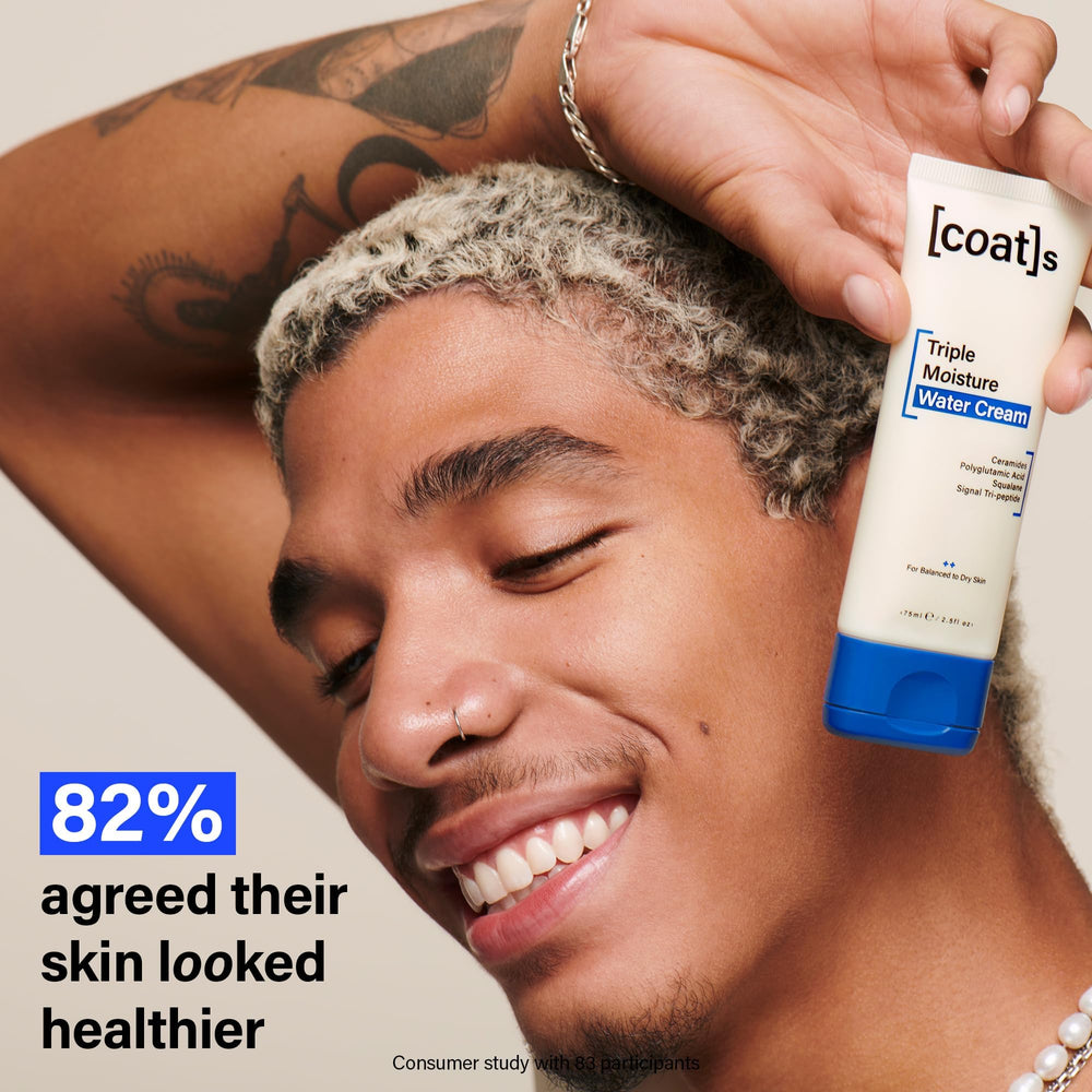 COATS Triple Moisture Water Cream jar-dispense demonstrates simple daily hydration routine